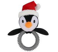 BargainsMania Christmas Spikey Ring Puppy Toy - Perfect For Tugging, Chewing, And Chasing, This Spikey Ring Puppy Toy Is The Perfect Way To Keep Your Furry Friend Stimulated (Penguin)