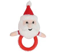 BargainsMania Christmas Spikey Ring Puppy Toy - Perfect For Tugging, Chewing, And Chasing, This Spikey Ring Puppy Toy Is The Perfect Way To Keep Your Furry Friend Stimulated (Santa)
