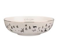 BargainsMania Christmas Stag Dessert Bowl - Adorned with an Enchanting Scandi Forest Scene, This Bowl is Perfect for Serving Up All Sorts of Festive Delights!