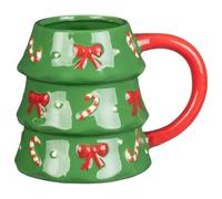 BargainsMania Christmas Tree Mug - Mug is Shaped Into A Charming Traditional Christmas Tree, to Really Get You Into The Holiday Spirit! - Enjoy Your Favourite Hot Bevarage in Your New Favourite Mug!
