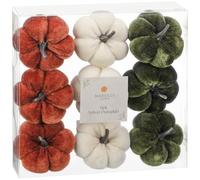 BargainsMania Harvest Home Velvet Pumpkins 9pk - These Little Pumpkins Look Great On The Trick-or-treaters' Table, Or As A Charming Halloween Ornament Around The Home