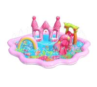 BargainsMania Mermaid Lagoon Splash Park - Includes: 3 X Mermaid Dolls, Mermaid Castle, Marmaid Slide, Splash Lagoon, Rainbow Island - Dimensions: 25.4 X 30.48 X 5cm