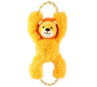 BargainsMania On Safari Rope Dog Toy - Entertain Your Furry Friend With Endless Safari Fun - This Rope Dog Toy Is Stimulating To Pups With Its Crinkly And Squeaky Sensory Features (Yellow Lion)