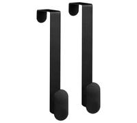 BargainsMania Oval Over Door Hooks 2pk - Black - Organise and Transform Your Space with This Pack of Oval Over Door Hooks - an Essential Storage Item for Maximising Space and Clearing Clutter
