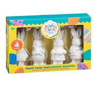BargainsMania Paint Your Own Easter Bunnies Kit - Keep The Kids Entertained - Includes for Easter Themed Arts and Crafts Fun! - Includes: 3 X Bunnies, Paint Pots, Brush