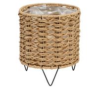 BargainsMania Palm House Natural Woven With Metal Legs - Display Your Plants In A Stylish New, With The Palm House Natural Woven With Metal Legs
