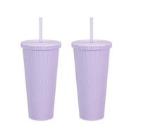BargainsMania Sofft Touch Textured Soda Cup 650ml - Purple - Enjoy a Cold Drink In This Textured Coloured Sofft Touch Soda Cup 650ml - Pack of 2