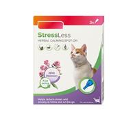 BargainsMania StressLess Herbal Calming Spot-on For Cats 3pk - Help Reduce Stress In Your Cat Or Kitten With StressLess Herbal Calming Spot-on - For At Home Or On The Go - Includes 3 Pipettes