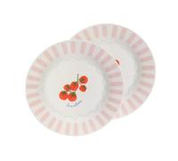 BargainsMania Tomato Printed Plate - Brighten Up Your Dinner Table with The Fresh and Vibrant Style - Perfect for Summer Al Fresco Dining and Wholesome, Rustic Meals - Pack of 2