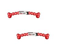 BargainsMania Toug Stuff Knobbly Bone Dog Toy - Red - Pack 2
