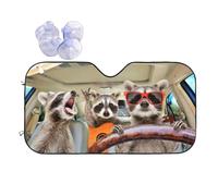 Bargburm Three Funny Raccoons Animals Windshield Sun Shade for Car SUV Truck(51"" X 27.5"") Front Window Sun Shade Visor Shield Cover