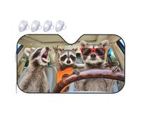Bargburm Three Funny Raccoons Animals Windshield Sun Shade for Car SUV Truck(51"" X 27.5"") Front Window Sun Shade Visor Shield Cover