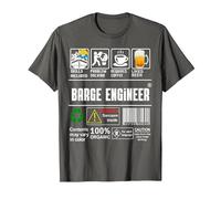 Barge Engineer Label Skills Problem Solving Coffee Beer T-Shirt, Men, Asphalt Grey, 5X-Large