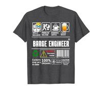 Barge Engineer Label Skills Problem Solving Coffee Beer T-Shirt, Men, Dark Heather Grey, 5X-Large