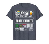Barge Engineer Label Skills Problem Solving Coffee Beer T-Shirt, Men, Heather Blue, 5X-Large