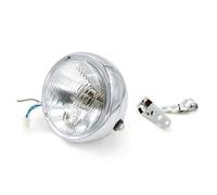 Barhbt Motorcycle Headlight For Cafe Racer 5.75 Inch Halogen Motorcycle Headlights Universal 12V Round Accessories Driving Light(Bracket-C)