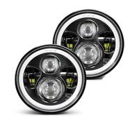 Barhbt Motorcycle Headlight For UTV ATV Fog Light Turn Signal 12V 24V 7 Inch LED Car Headlight With Amber DRL High Brightness Multi-Function(2pieces Headlight)