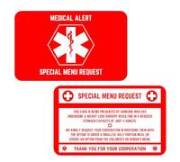 Bariatric Card for Restaurants, Special Menu Request Card, Portion Control Restaurant Request for Bariatric or Gastric Sleeve Patients, Wallet Sized, Set of 2 Cards (2, Red, 3.375in x 2.125in)