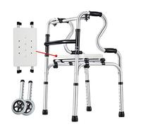 Bariatric Heavy-Duty Folding Walker with Seat - Adjustable Elderly Walking Aid, Aluminum Alloy Rehabilitation e - A Wise Choice for Mobility (B)