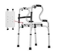 Bariatric Heavy-Duty Folding Walker with Seat - Adjustable Elderly Walking Aid, Aluminum Alloy Rehabilitation e - A Wise Choice for Mobility (A)