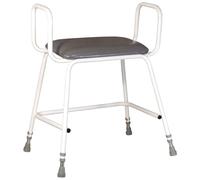Bariatric Perching Stool - Arms and Backrest - Adjustable Height - 254kg Limit