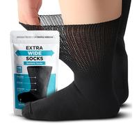 Bariatric Socks Extra Wide, Diabetic Socks for Women, Lymphedema Socks, Extra Wide Socks for Swollen Feet, Non-Binding Socks, Black, XL