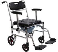 Bariatric Toilet Seat Controlled Adaptable Shower Commode Chair With Footrests, Wheeled Bathroom Chair for Elderly, Disabled,Bathroom Aid for Mobility Easy Transfer