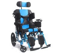 Bariatric Wheelchair 18 Wide Seat Reclining Aluminum Lightweight Foldable Transport Wheelchair with Hand Brakes - All Terrain Wheel Chair for Seniors ≤100kg(Blue)