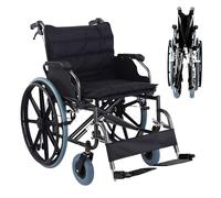 Bariatric Wheelchair - Extra Wide 51cm Folding Self-Propelled Heavy Duty for Elderly and Disabled Travel, Portable and Durable Design, Supports Up to 20kg
