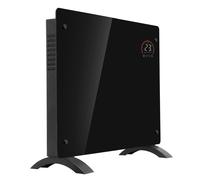 Baridi Electric Glass Panel Heater, 1000W, Thermostat Controlled 24Hr 7 Day Timer, Wi-Fi Enabled, Remote Control, Black - DH135