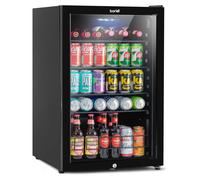 Baridi 115L Under Counter Drinks/Beer & Wine Cooler Fridge with Light, Black - DH223