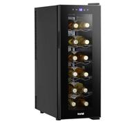 Baridi Black 12 Bottle Wine Fridge Cooler, Super Quiet 35Db, Touch Control, Led, Black