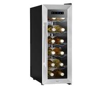 Baridi 12 Bottle Wine Cooler Fridge and Touch Controls LED Light - Stainless Steel, Silver