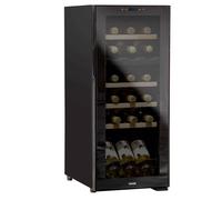 Baridi 18 Bottle Dual Zone Wine Cooler, Fridge, Touch Screen Controls, Wooden Shelves, LED - Black