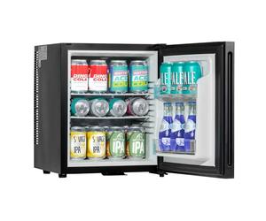 Baridi 25L Ultra Quiet Drinks & Wine Cooler Mini Fridge with LED Light, Black - DH57