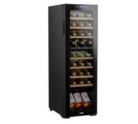 Baridi 27 Bottle Dual Zone Wine Cooler, Fridge, Touch Screen Controls, Wooden Shelves, LED - Black - DH90