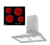 Baridi 4 Zone Ceramic Hob & Chimney Style Cooker Hood Bundle - DH181