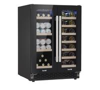 Sealey Baridi 40 Bottle/120 Can Under-Counter/freestanding Dual Zone Wine Fridge & Cooler 60Cm