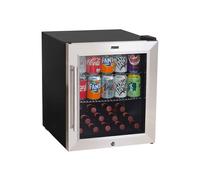 Dellonda Baridi Stainless Steel Mini Fridge, 50L Beer, Wine & Drinks Fridge, LED Light + Lock & Key