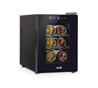 Baridi 6 Bottle Thermoelectric Tabletop Wine Cooler with Digital Temperature Display, Touch Screen Controls & Glass Door, Black - DH217