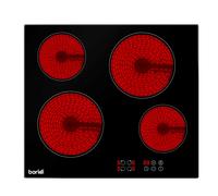 Baridi 60cm Built-In Ceramic Hob with 4 Cooking Zones, Black Glass - DH131