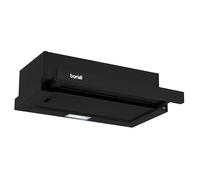 Baridi 60cm Telescopic Cooker Hood with Aluminium Filters, Black Undercounter Extractor Fan - DH287