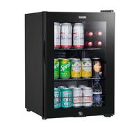 Baridi 60L Beer & Drinks Fridge with LED Light, Black and Glass Door - DH62