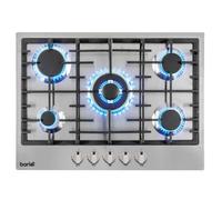 Baridi 70cm Built-In Gas Hob with 5 Burners, Cast Iron Pan Supports, W