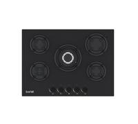 Baridi 70cm Built-In Matt Black Gas Hob, 5 Burners, Cast Iron Supports