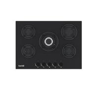 Baridi 70cm Built-In Matt Black Gas Hob, 5 Burners, Cast Iron Supports & Auto Ignition, 10.4kW - DH384