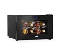 Baridi 8 Bottle Thermoelectric Tabletop Wine Cooler with Digital Temperature Display, Touch Screen Controls & Glass Door, Black - DH218