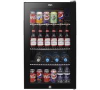 Baridi 80L Under-Counter Beer & Wine Fridge with Thermostat, Lock & Key, Reversible Glass Door - Black, 3-10C, A+