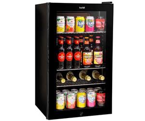 Baridi 85L Under Counter Drinks/Beer & Wine Cooler Fridge with Light, Black - DH13A