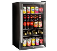 Baridi 80L Wine, Beer & Drinks Fridge Cooler, Thermostat, Stainless Steel/Black